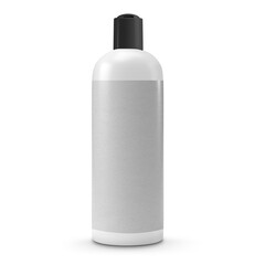 White cosmetic bottle with white label