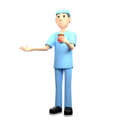 health doctor 3d illustration. a medical expert who will provide healing to all his patients