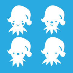 Christmas elf icons, vector illustration