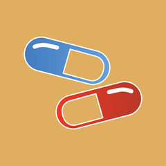 pill icon, pharmacy concept, vector illustration