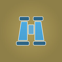 binoculars icon, on a white background, vector illustration
