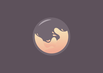 brown background with illustration of a bubble liquid