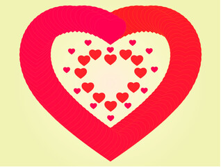 Valentine's day card banner with Heart on background.