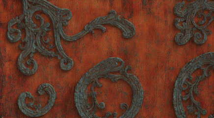Elysian Etchings - Bronze and patina surface textures with intricate carving and detailing