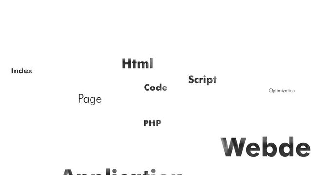 Typography related to software, programming and coding languages. Animated text animation