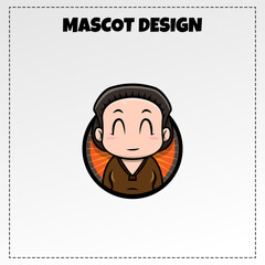 Indonesia traditional food logo pecel rice mascot illustration vector design