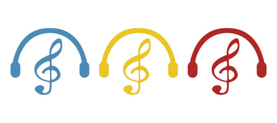 icon of headphones, music, vector illustration