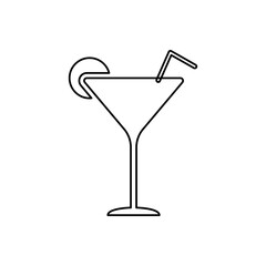cocktail icon, glass, vector illustration