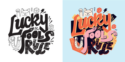 Cute hand drawn doodle lettering postcard, t-shirt design, mug print.