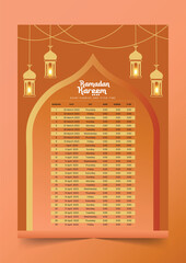 Ramadan Time 2023 Calendar Theme Template in Vector. Calendar, 
Ramadan Lantern, Ramadan Dome, Mosque Abu Dhabi, Ramadan Pattern, Star.
