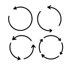 Set of black circle vector arrows. Vector icon