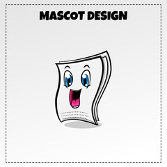 Logo paper mascot illustration vector design