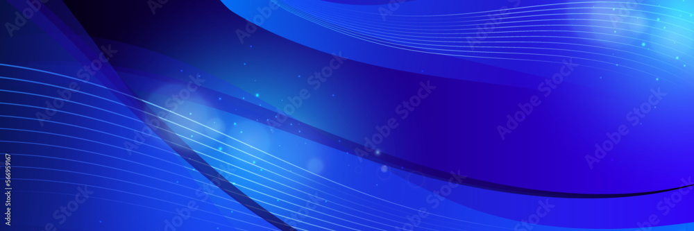 Wall mural abstract background with blue gradient. abstract memphis dark blue background with halftone and line