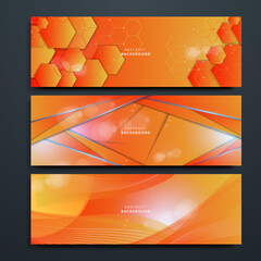 Modern orange gradient abstract banner background