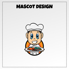 Sea food logo mascot illustration vector design