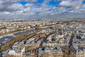 Fototapeta premium Aerial view of Paris, France.