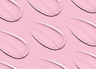 pattern texture gel serum on pink background