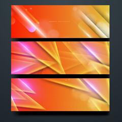Abstract orange background banner. Abstract red and yellow orange gradient background. Geometric modern design. vector Illustration.