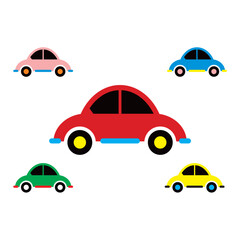 Simple Cartoon Colorful Car Templates
