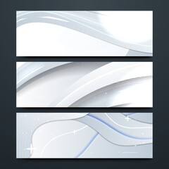 White abstract elegant modern white banner background. Wave gradient design style. Space concept. landing page.