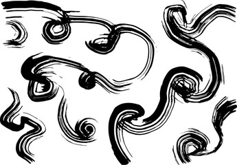 Grunge Ink Dry Brush Abstract Wave Background