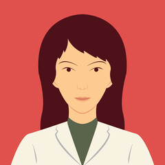 Avatar of professional young woman doctor. Flat vector illustration