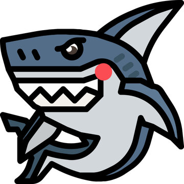 recommend clip art: shark filled outline icon