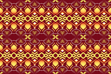 Colorful geometric ethnic seamless pattern designed for background, wallpaper, traditional clothing, carpet, curtain, and home decoration.