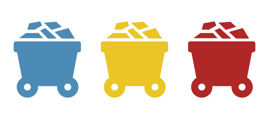 miner's trolley icon on a white background, vector illustration