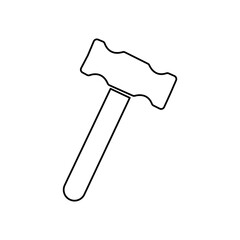 hammer icon on a white background, vector illustration