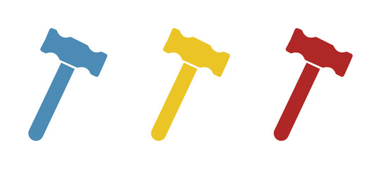 hammer icon on a white background, vector illustration