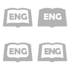 English book icon on a white background, vector illustration, vector illustration