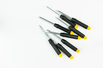 Large group of different screwdrivers