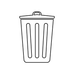trash can icon on a white background, vector illustration