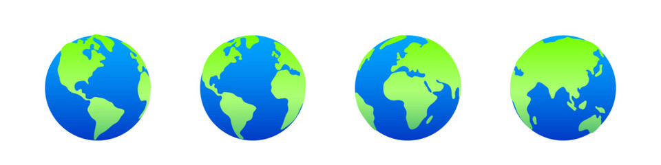 World planet icon set illustration