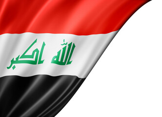 Iraqi flag isolated on white banner