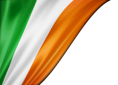 Irish flag isolated on white banner