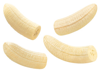 Collection of delicious banana pieces cut out