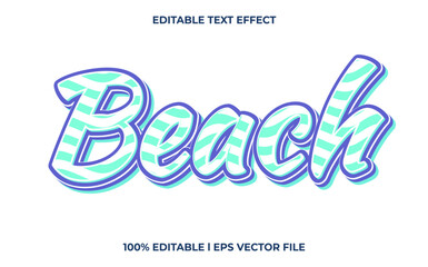 Beach 3d text effect and editable text, template 3d style use for business tittle