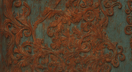 Mythic Mosaic - Bronze and patina surface textures with intricate carving and detailing