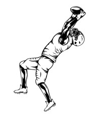 American football player. Quarterback isolated illustration. Football player vector. American football championship. Sport theme vector illustration.