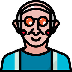 baldmen filled outline icon