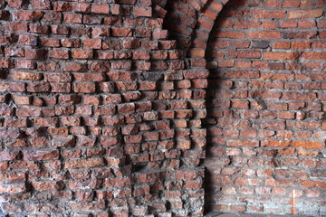 Old brickwork walls in the Brest fortress