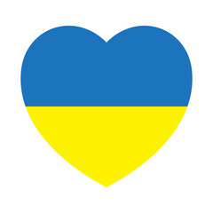 Flag of Ukraine inside a heart shape. Ukraninan country symbol.