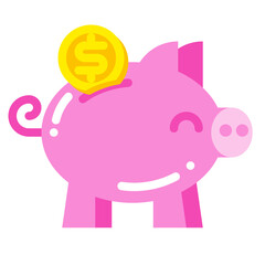 piggy flat icon