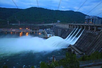 dam on the river hydroelectric power station