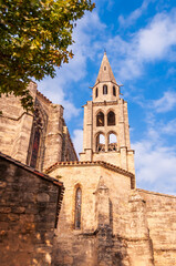 Fototapeta na wymiar Saint André de Montagnac church, in Hérault in Occitanie, south of France