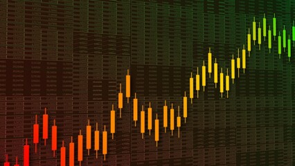 Stock market charts - abstract background of stock exchange quotes and market indicators - financial data and business growth view - 3D Illustration