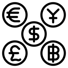 currency outline icon