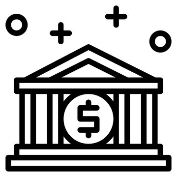 black bank building with dollar sign clip art preview